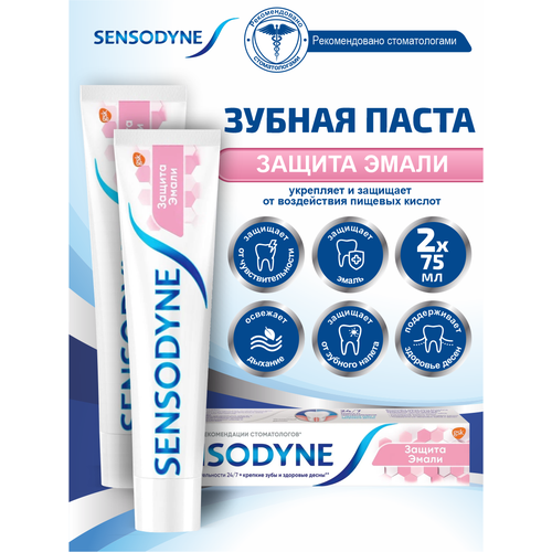 Зубная паста Sensodyne Защита Эмали 75 мл. х 2 шт. зубные пасты sensodyne зубная паста защита эмали