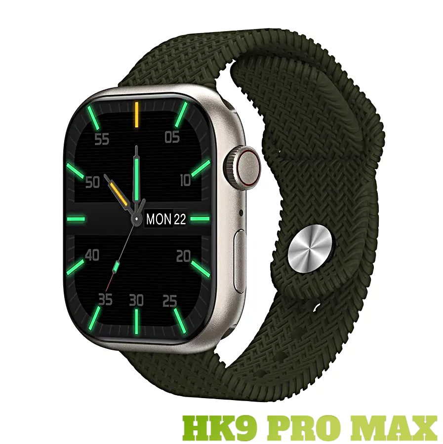 Смарт часы HK9 PRO MAX Умные часы PREMIUM Series Smart Watch LSD, iOS, Android, Bluetooth звонки, Уведомления, Зеленый