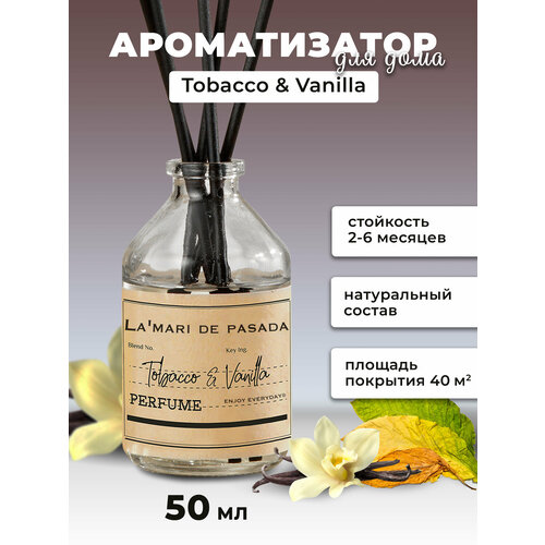Ароматический диффузор для дома, ароматизатор для дома, табак и Ваниль, 50мл