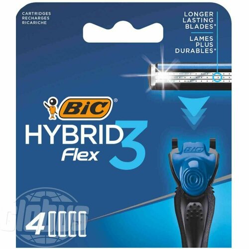 Сменные кассеты для бритвы Bic Hybrid 3 Flex, 4 шт.