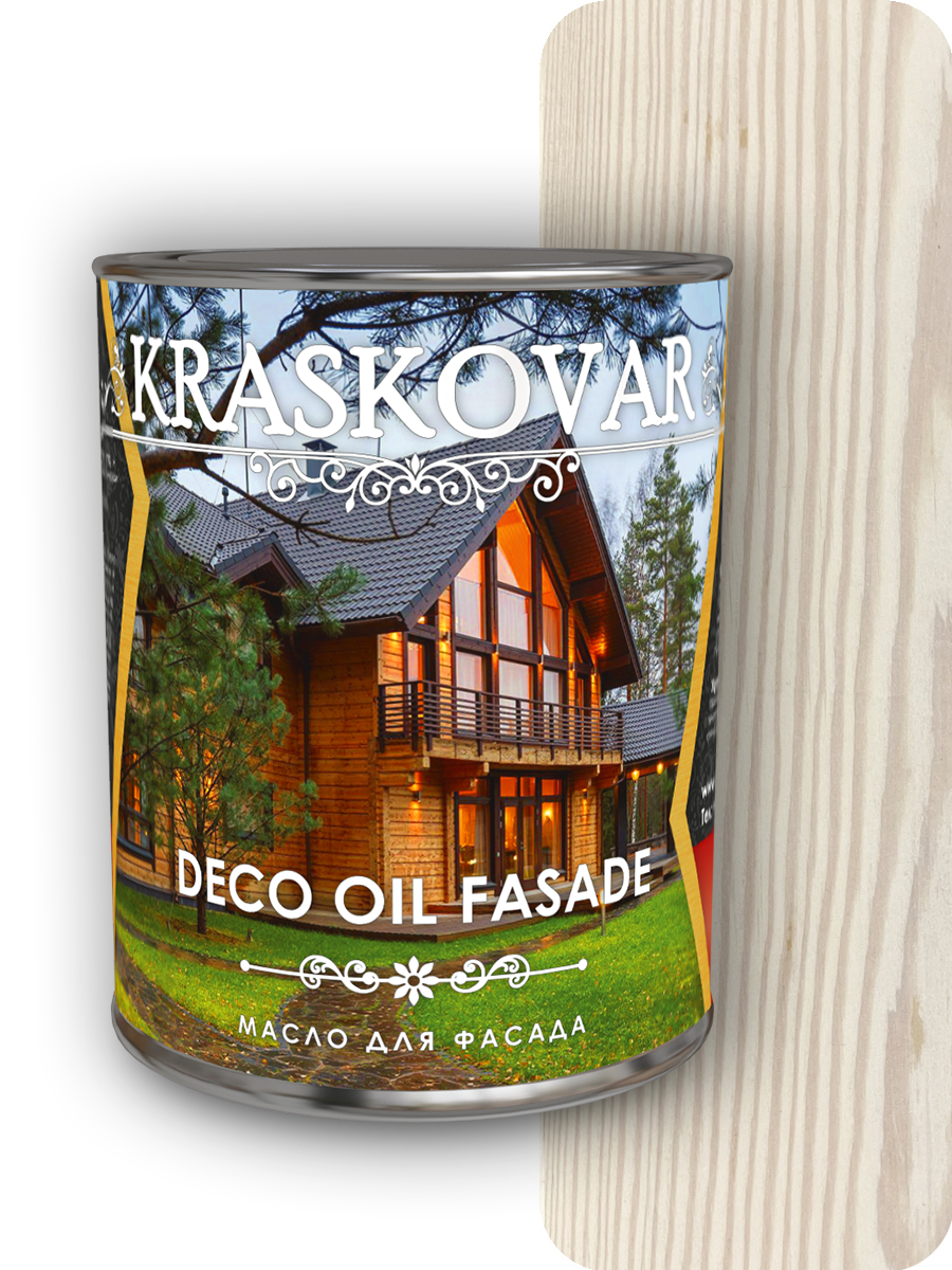 Масло для фасада Kraskovar Deco Oil Fasade Белоснежный 0,75