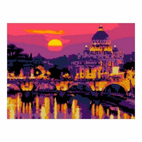 Lori Алмазная мозаика, 30 × 40 см, частичное заполнение «Римский закат»