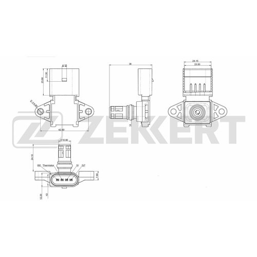 Zekkert Датчик давления воздуха для для Skoda Fabia (6Y3) 99- ZAZ Chance 09- Sens 02- Slavuta (1103) 99- GAZ Gaz