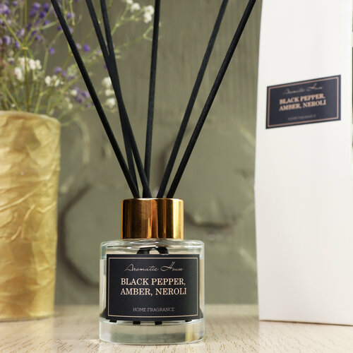 Ароматический диффузор Black Pepper  & Amber, Neroli / Черный перец, Амбра, Нероли, парфюм для дома, 50 мл