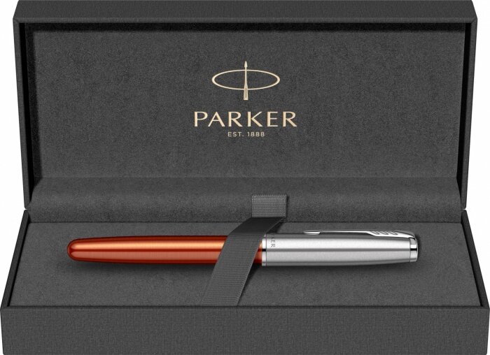 Ручка-роллер Sand Blasted Orange SB CT, черная PARKER - фото №11