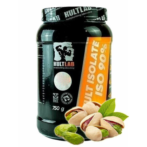фото Сывороточный изолят kult isolate iso 90%, фисташка, 750 гр / сывороточный протеин / kultlab