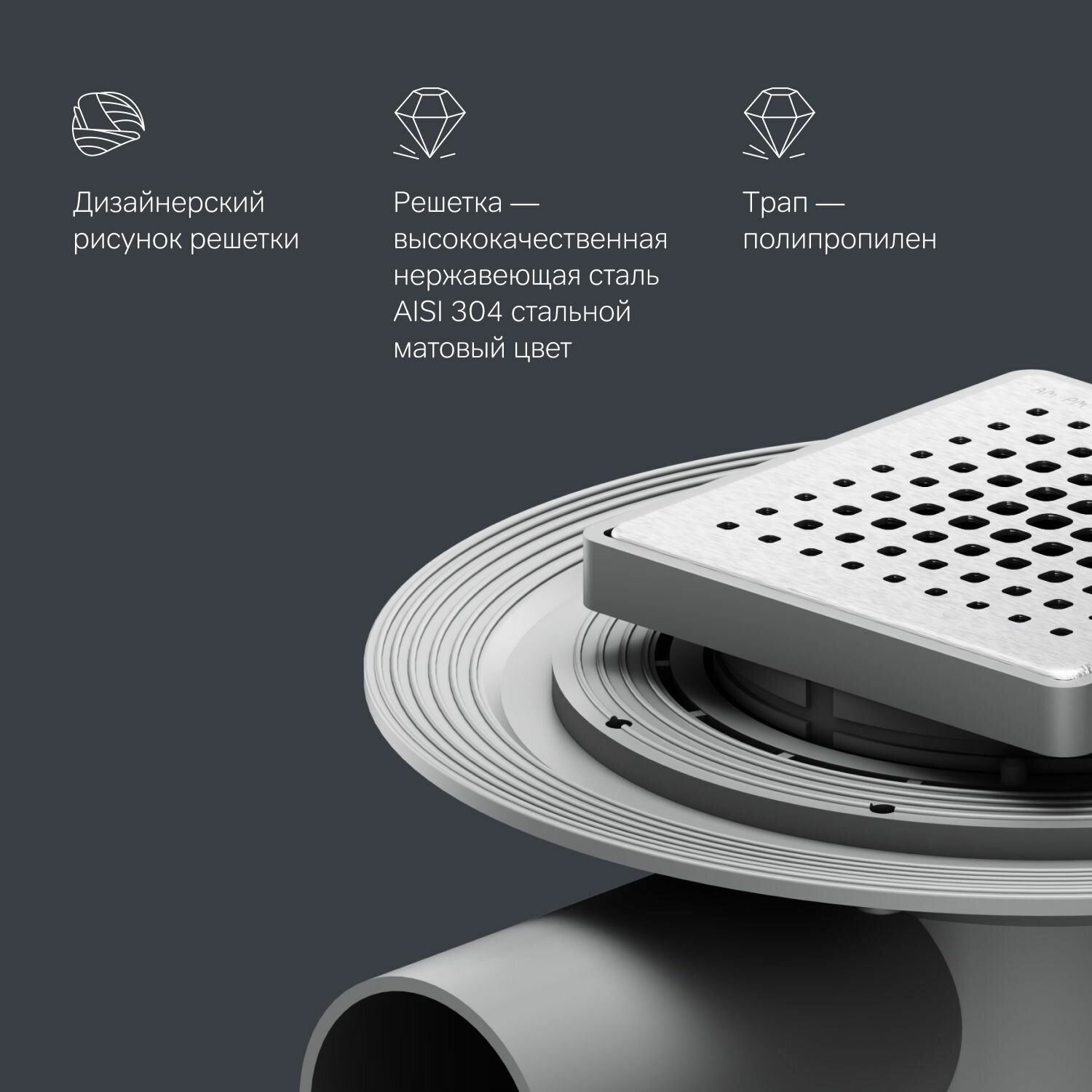 Душевой трап Am.Pm MasterFlow W01SC-P11-070-01 BM29,4х74 см, черный - фото №19