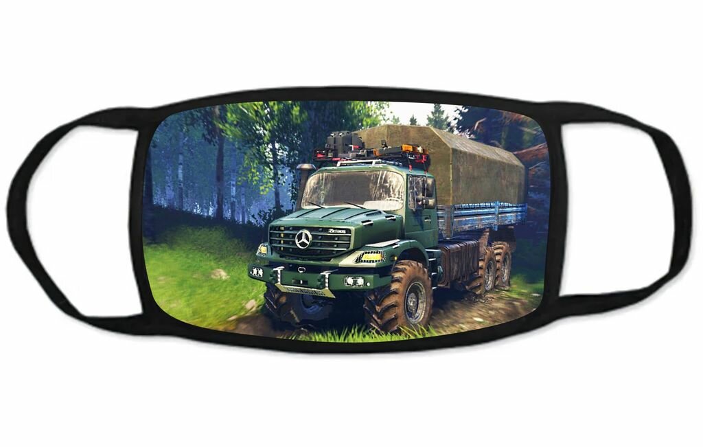 Маска защитная тканевая на лицо Spintires, Спинтайрес №9, Детская - 18 на 10 см