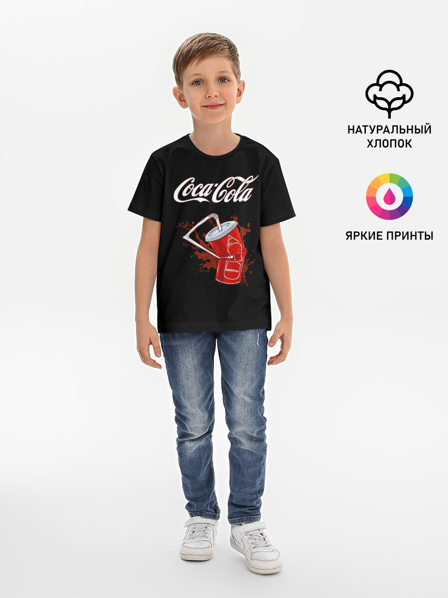 Футболка Lacotton.ru хлопковая детская Coca Cola, размер 140, мультиколор