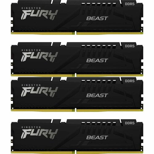 Оперативная память 128Gb DDR5 5600MHz Kingston Fury Beast Black 4x32Gb KIT KF556C40BBK4-128 56863₽