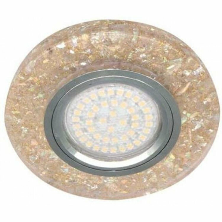 Встраиваемый светильник 8585-2 MR16 мерцающий желтый серебро с led подсветкой