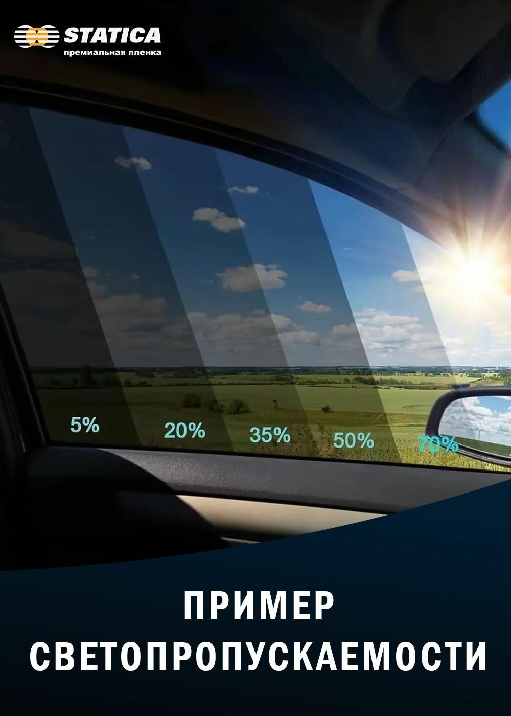 Тонировка съемная Лада Нива ВАЗ 2121 2131 Legend Niva Urban силиконовая многоразовая пленка Statica 5% — фото 1