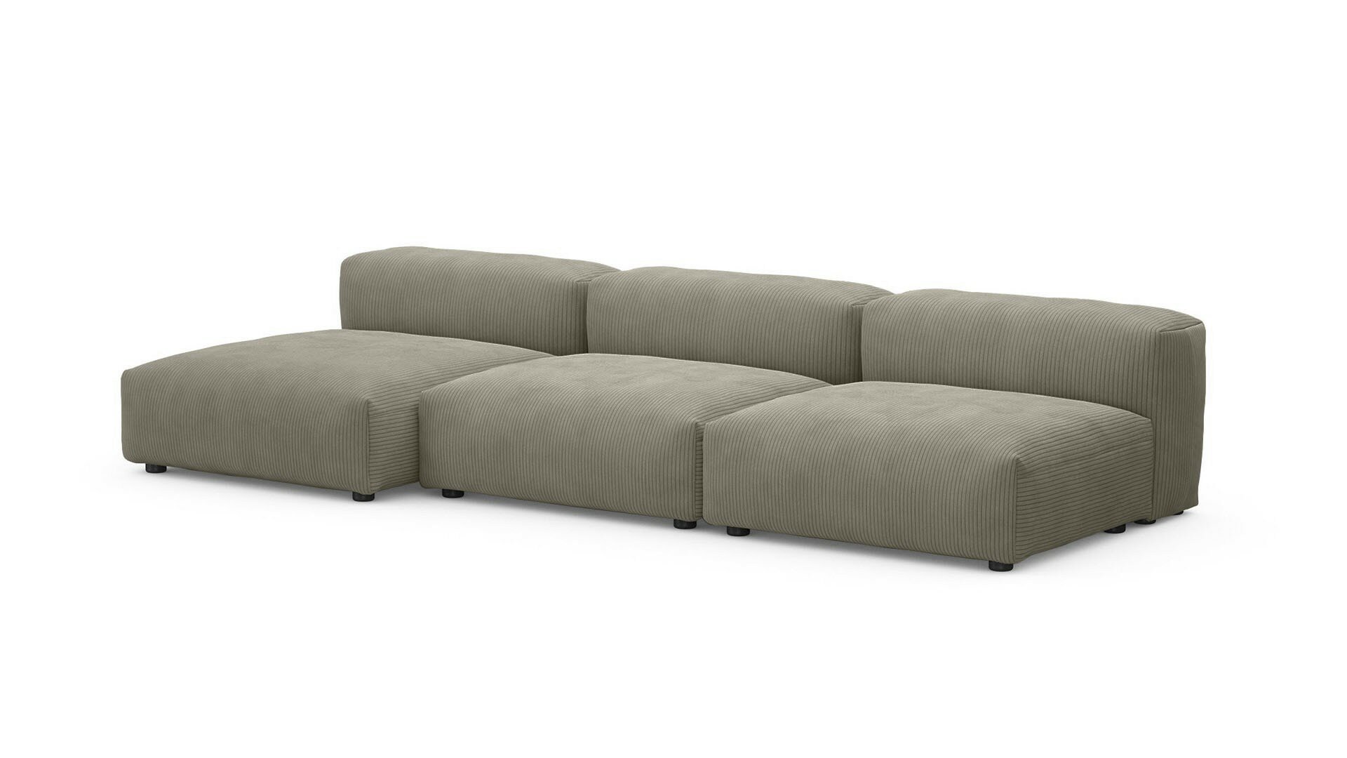 Диван с оттоманкой Фиджи (малый) Cilium Brown 315x137x62 см, коричневый Вельвет, нераскладной Дом мебели для вас