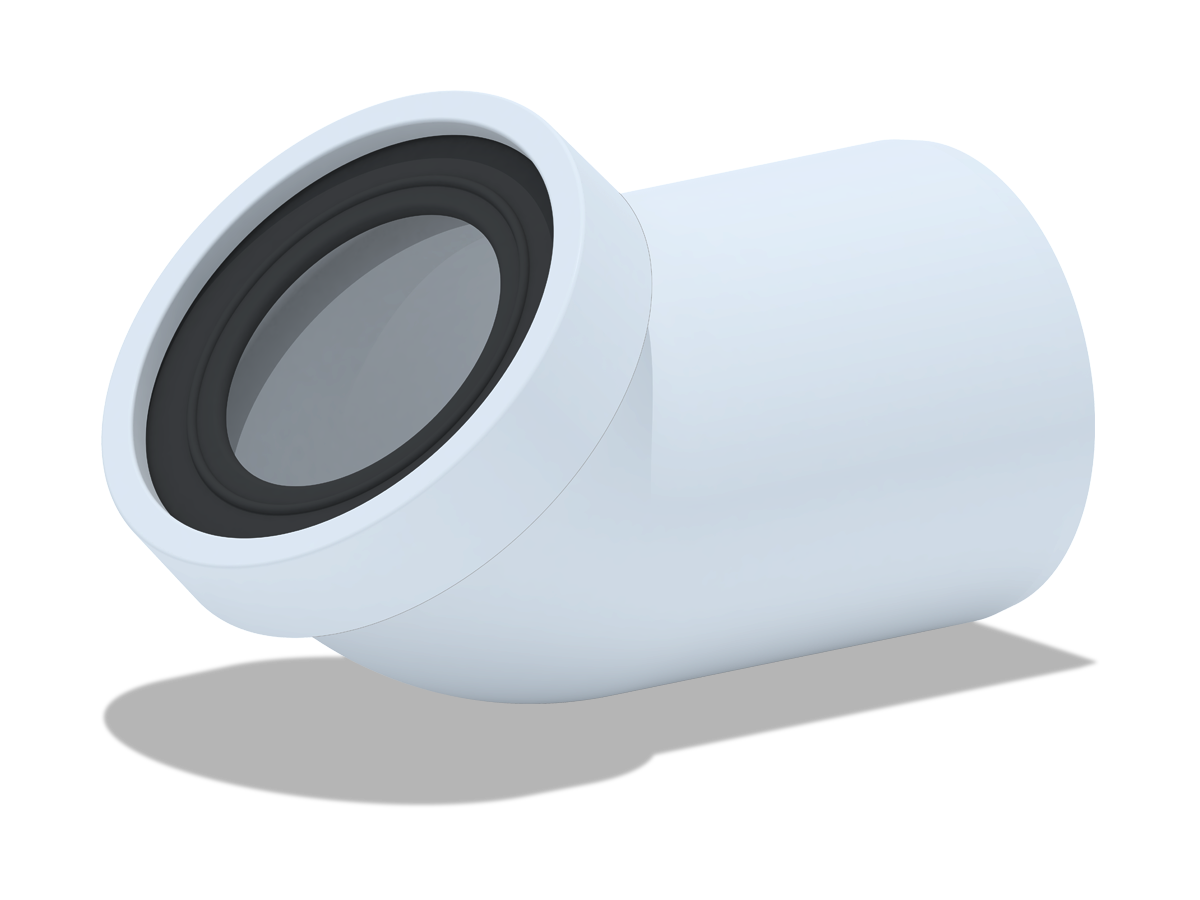 Отвод АНИ Пласт W4220 45° пластик белый для унитаза фановая труба