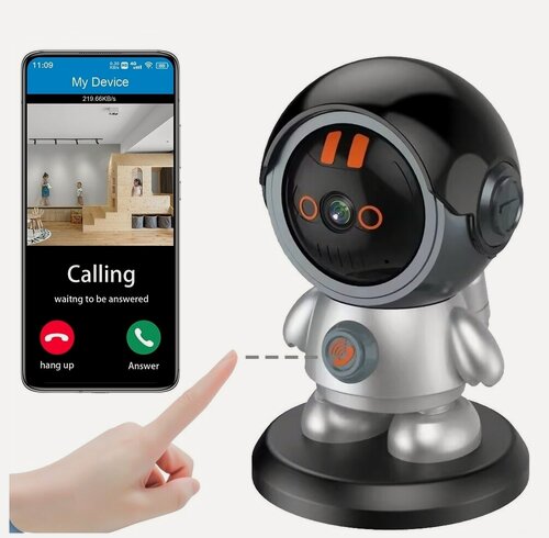 Изображение товара Беспроводная ip-камера наблюдения WiFi Wireless PTZ поворотная Видеоняня в форме игрушки Космонавт