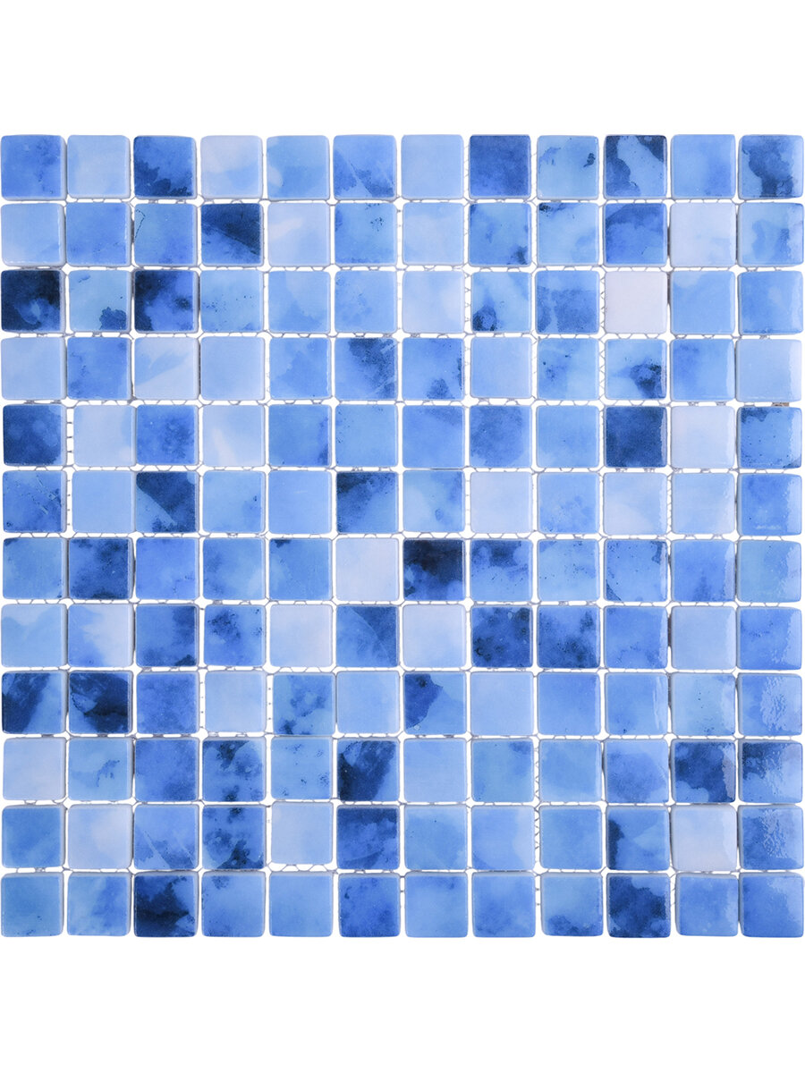 30X30 Плитка мозаика GLOBALGRES LA23660T стекло, микс синего цвета 1 упак (10)