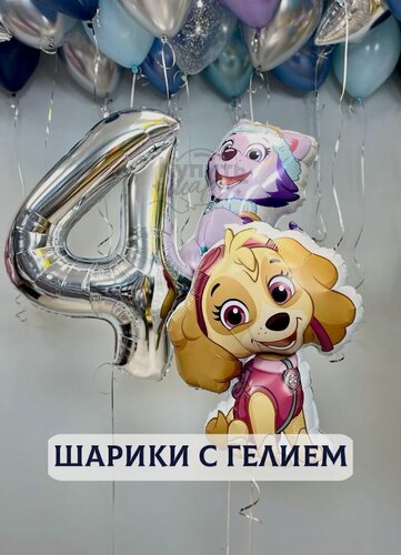 Изображение товара Воздушные шары с гелием, шарики воздушные "Щенячий патруль" №2349