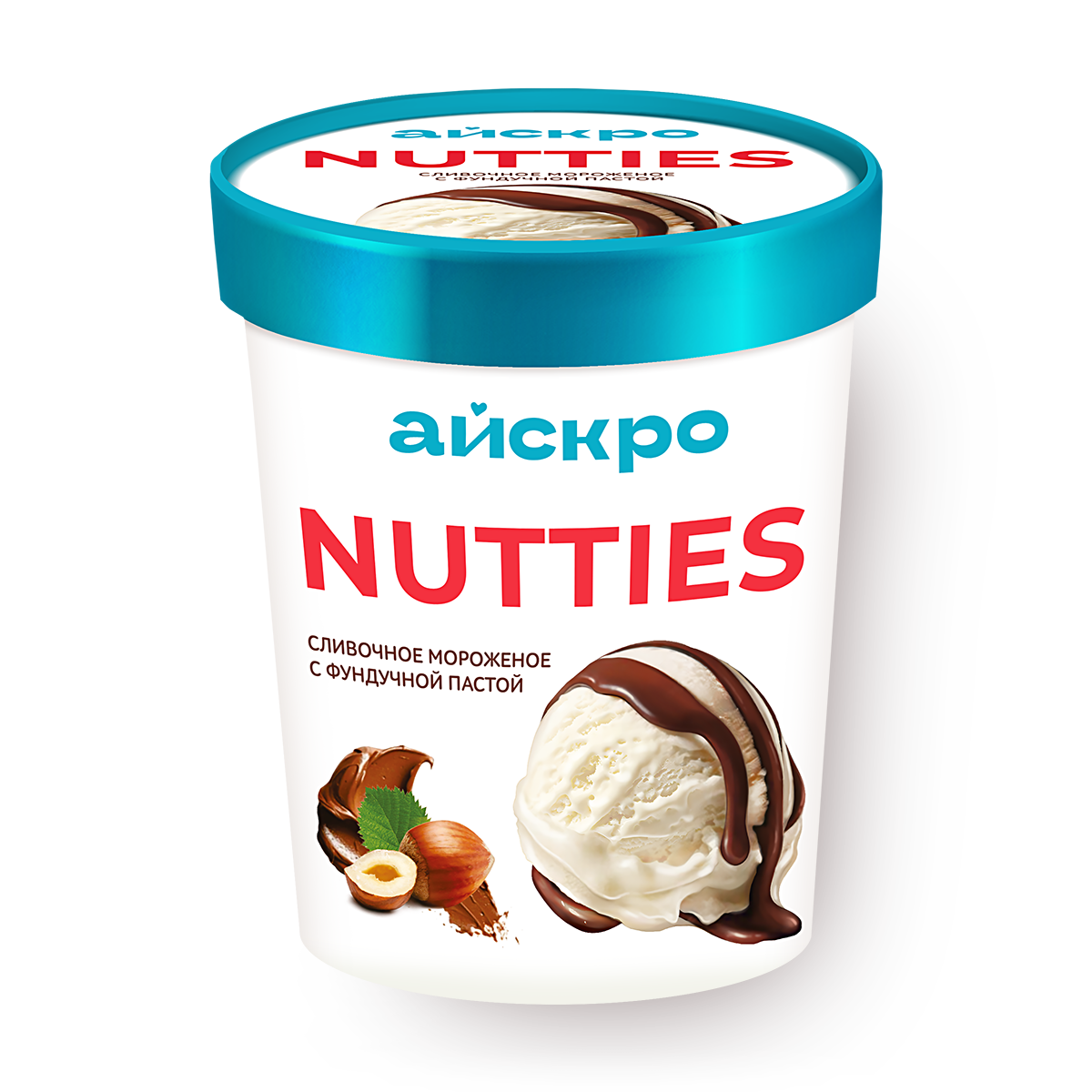 Мороженое пломбир «АйсКро» с шоколадной пастой и фундуком, 270 г