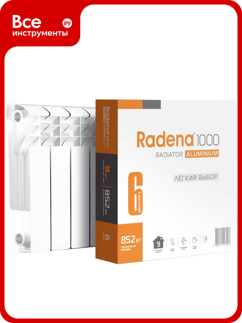 Алюминиевый радиатор Radena R 1000 350/100 4 секции 008010301