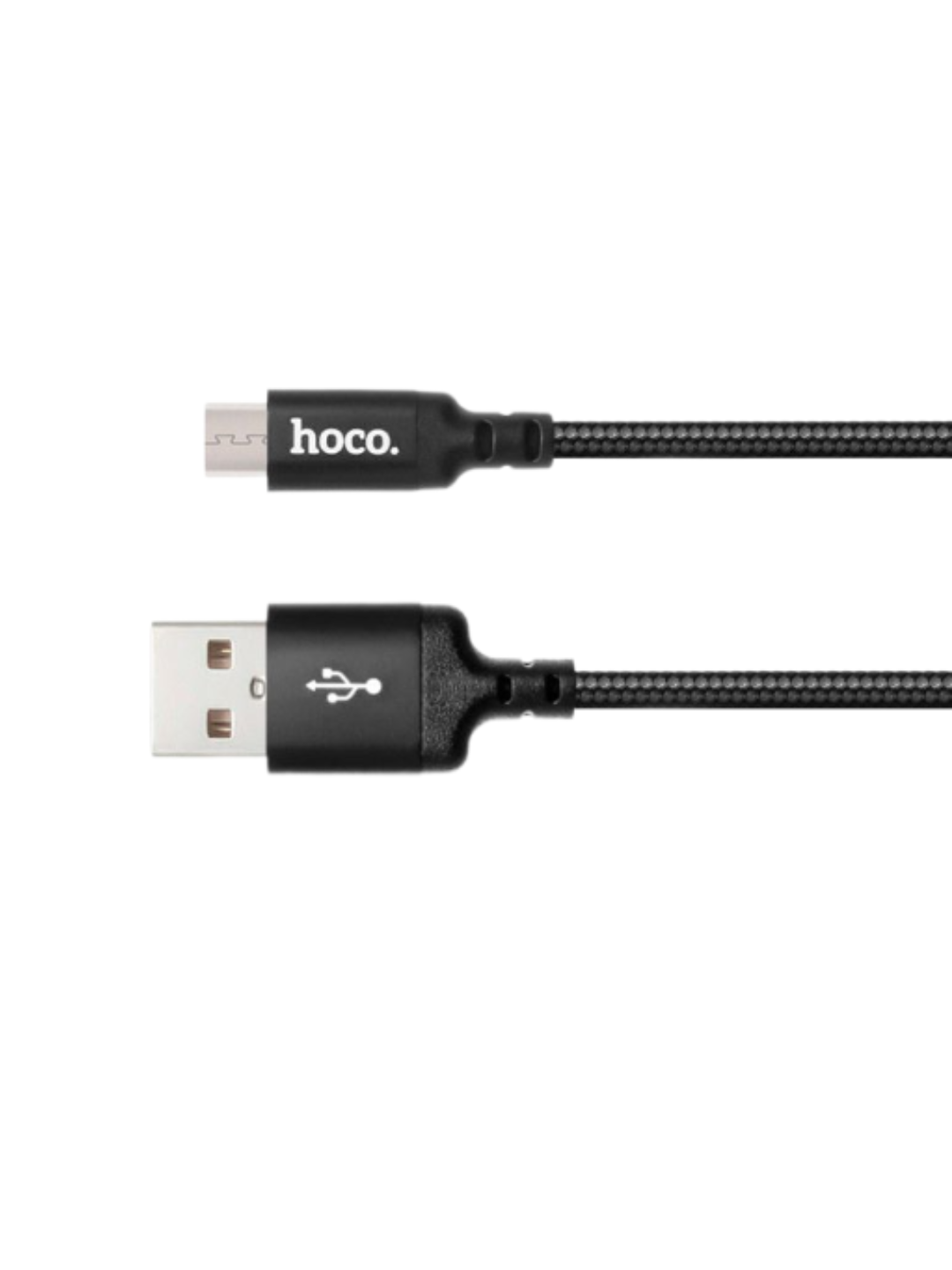 Кабель USB Type-C Х14 hoco, 2м, чёрный, для зарядки, алюминиевый проводник — фото 1