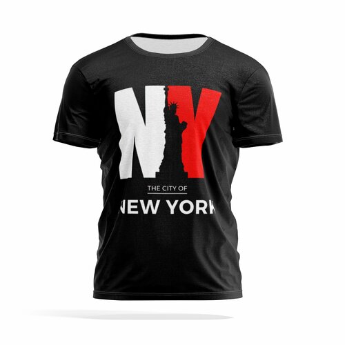 фото Футболка panin brand, размер 5xl, красный, черный