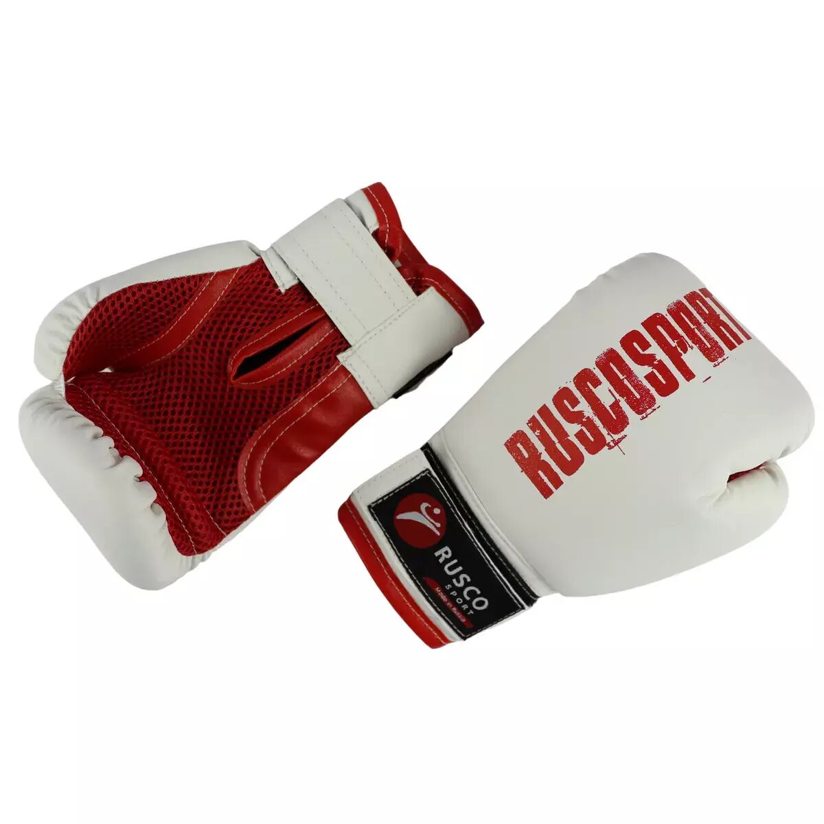 Перчатки боксерские RuscoSport бело-красный 6 oz (унций)