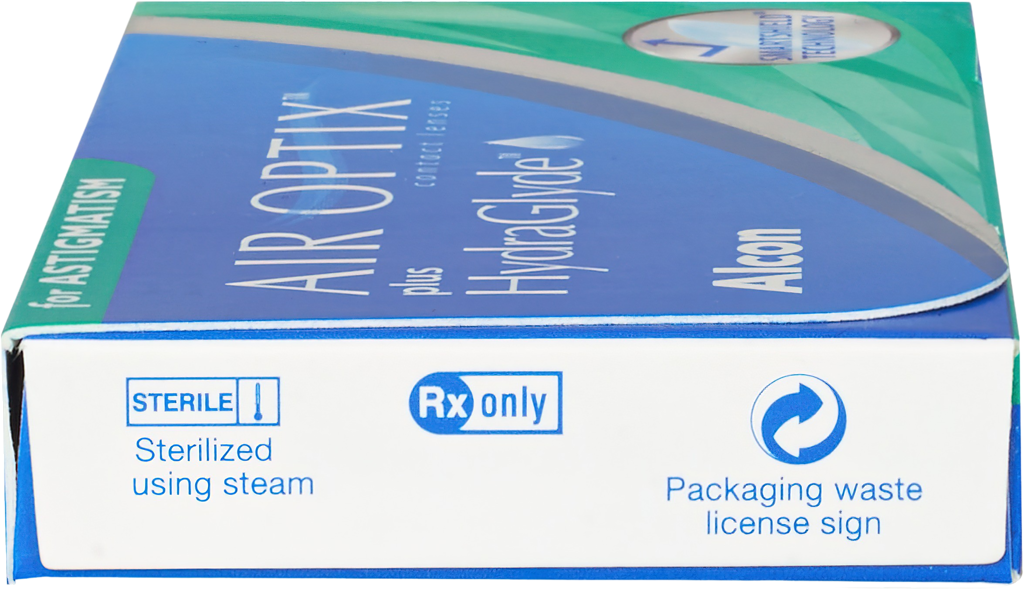 Alcon AIR OPTIX plus HydraGlyde Astigmatism (3 линзы) BC 8.7 SPH -2.25 CYL -1.25 AXIS 30 - фотография № 5