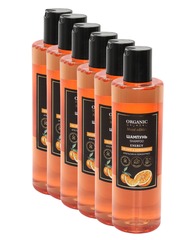 Organic Guru Шампунь для волос 6 шт. "Апельсин" для чувствительной кожи головы . Шампунь Без SLS и парабенов, бессульфатный, органический