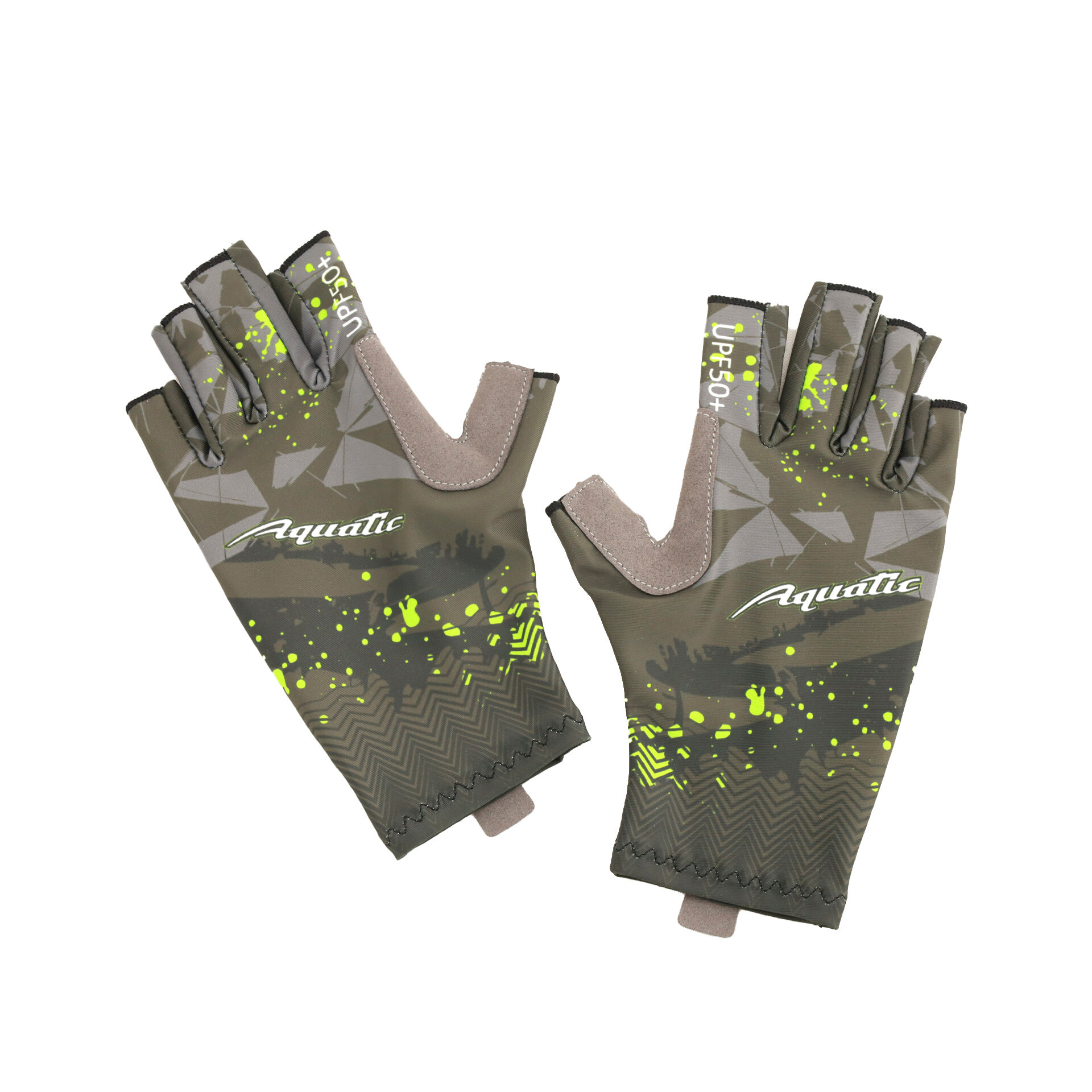 Перчатки для рыбалки летние Aquatic UPF50+ (Camo dark)