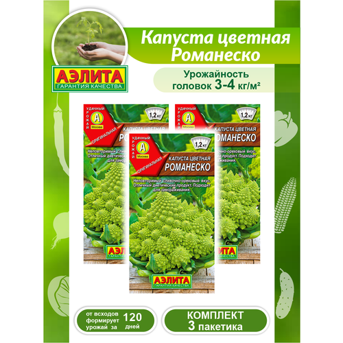 Комплект семян Капуста цветная Романеско х 3 шт.