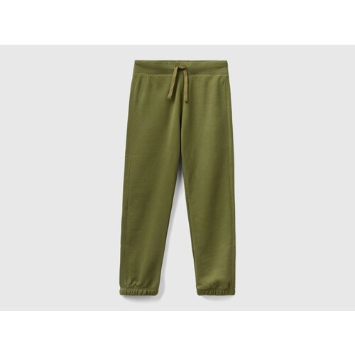 Брюки UNITED COLORS OF BENETTON для мальчиков, карманы, манжеты, размер 150 (XL), зеленый