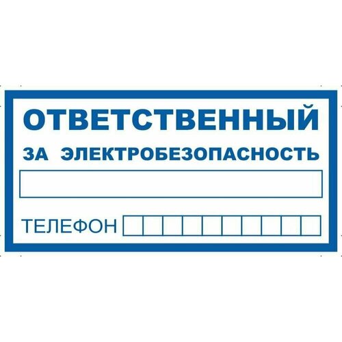 Табличка "Ответственный за электробезопасность" А4 (30х21см)