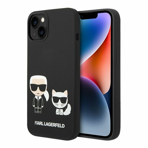 Чехол Karl Lagerfeld силиконовый для iPhone 14 Plus, Liquid silicone Karl & Choupette черный