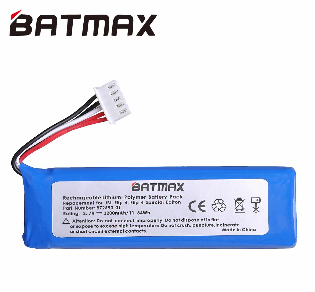 Aккумулятор BATMAX для колонки JBL Flip 4 / Flip 4 Special Edition 3200 mAh