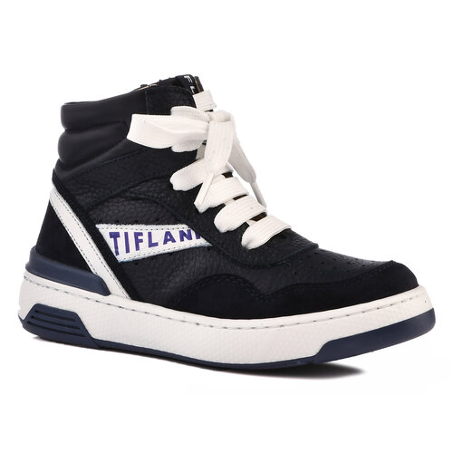 Ботинки Tiflani, демисезонные, натуральная кожа, на молнии, размер 35, синий