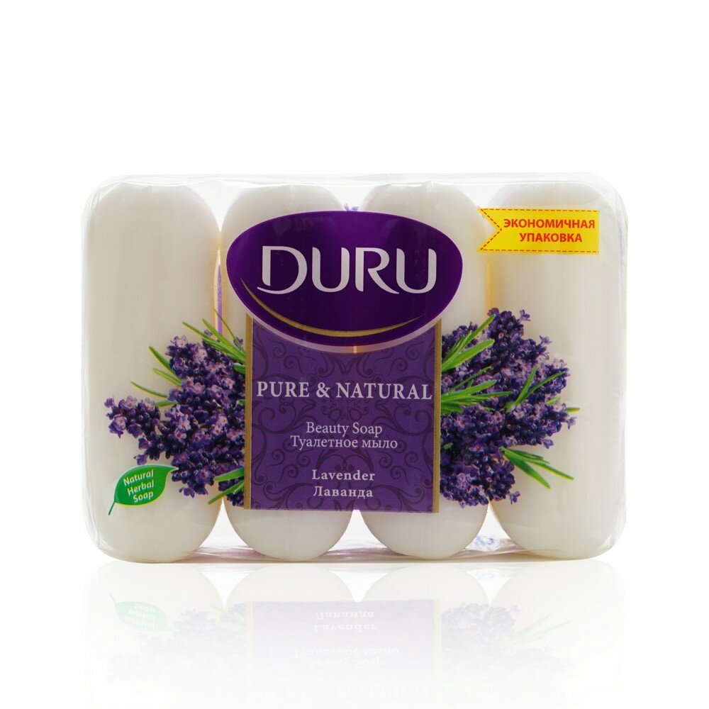 Мыло хозяйственное Duru Pure&Natural с лавандой, 4х85гр - фото №15