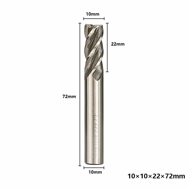 Фреза концевая спиральная четырехзаходная HSS XCAN 10x10x22x72 мм