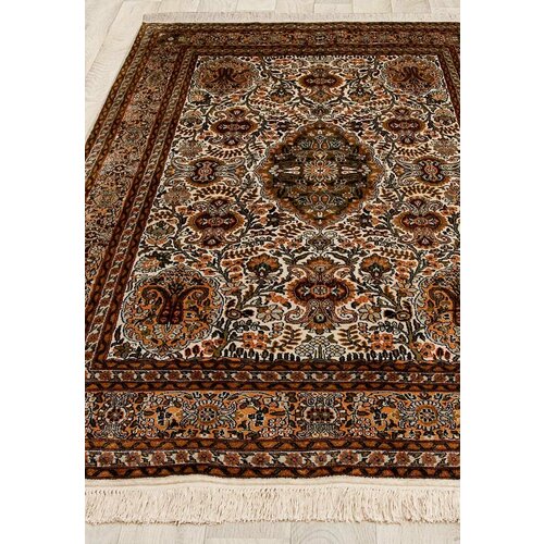 Ковер на пол 1,23 на 1,85 м в спальню, гостиную, коричневый Cashmir 225731-Shah Sevan beige/rose