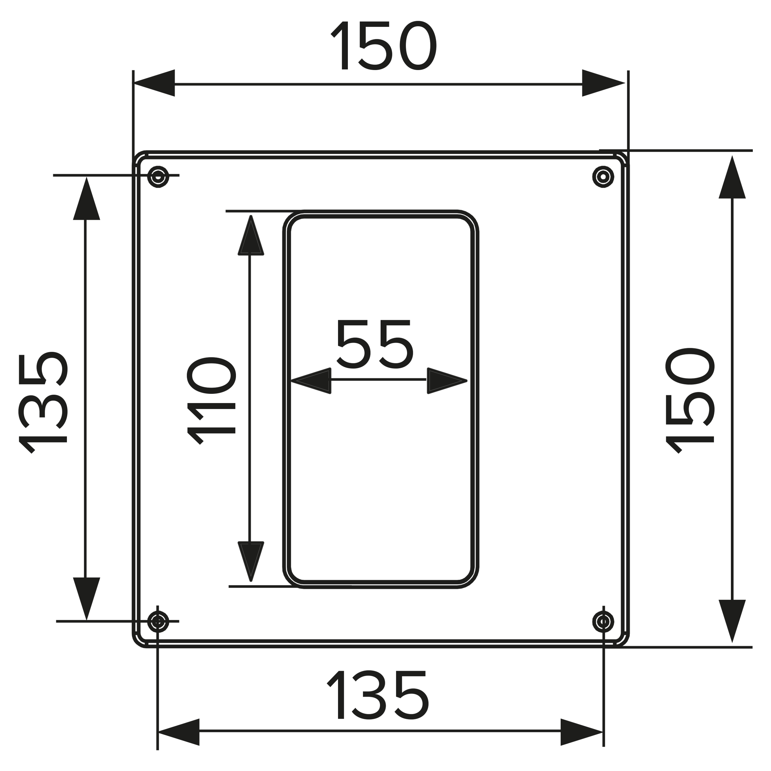 Площадка торцевая ERA 511ПТП, 150х150 мм, 110х55 мм - фотография № 19