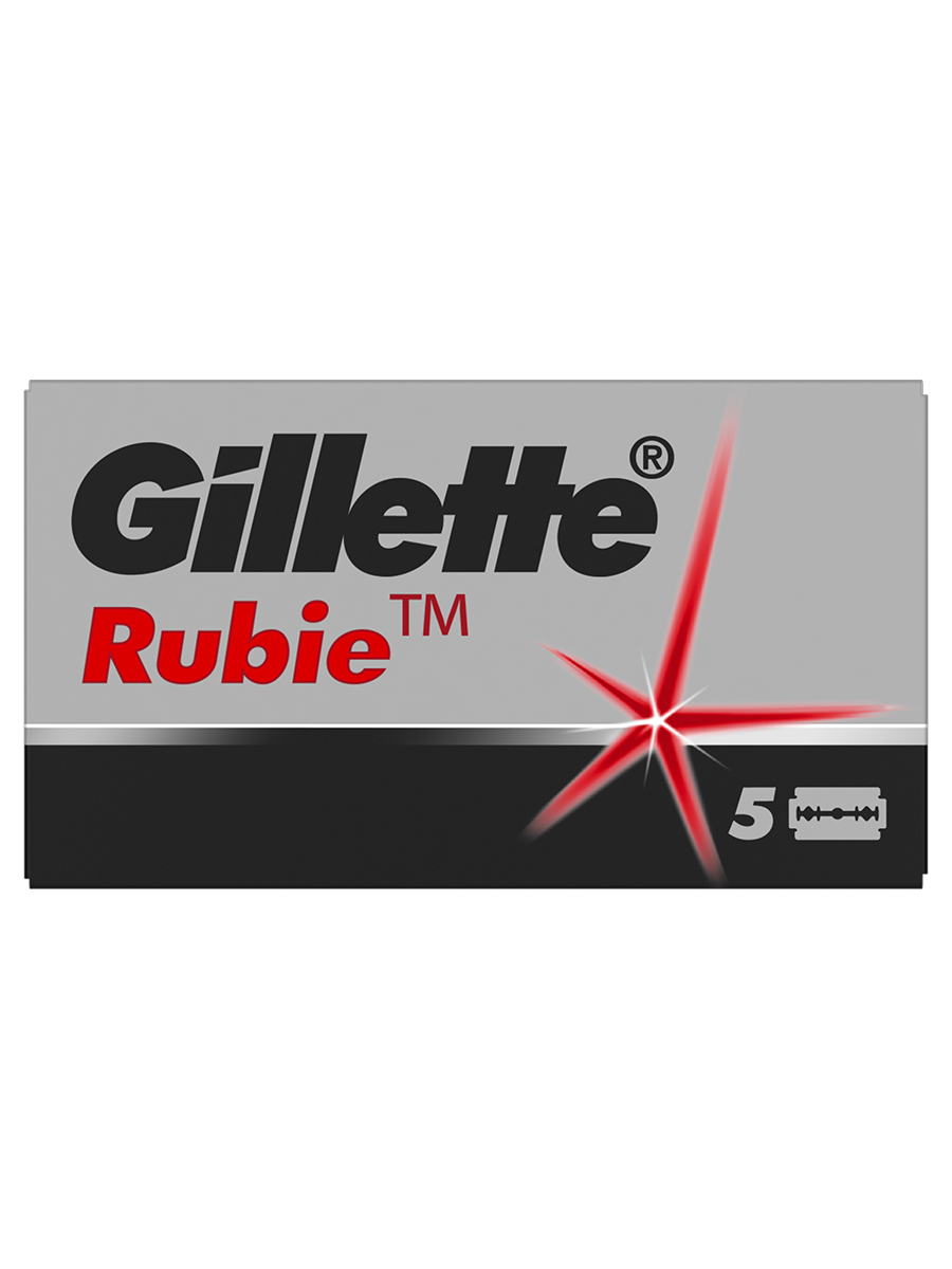 Лезвия для Т-образного станка Gillette Rubie Platinum Plus, серебристый , 5 шт.