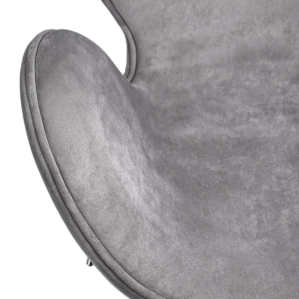 Кресло BRADEX HOME SWAN CHAIR серый, искусственная замша - фотография № 5