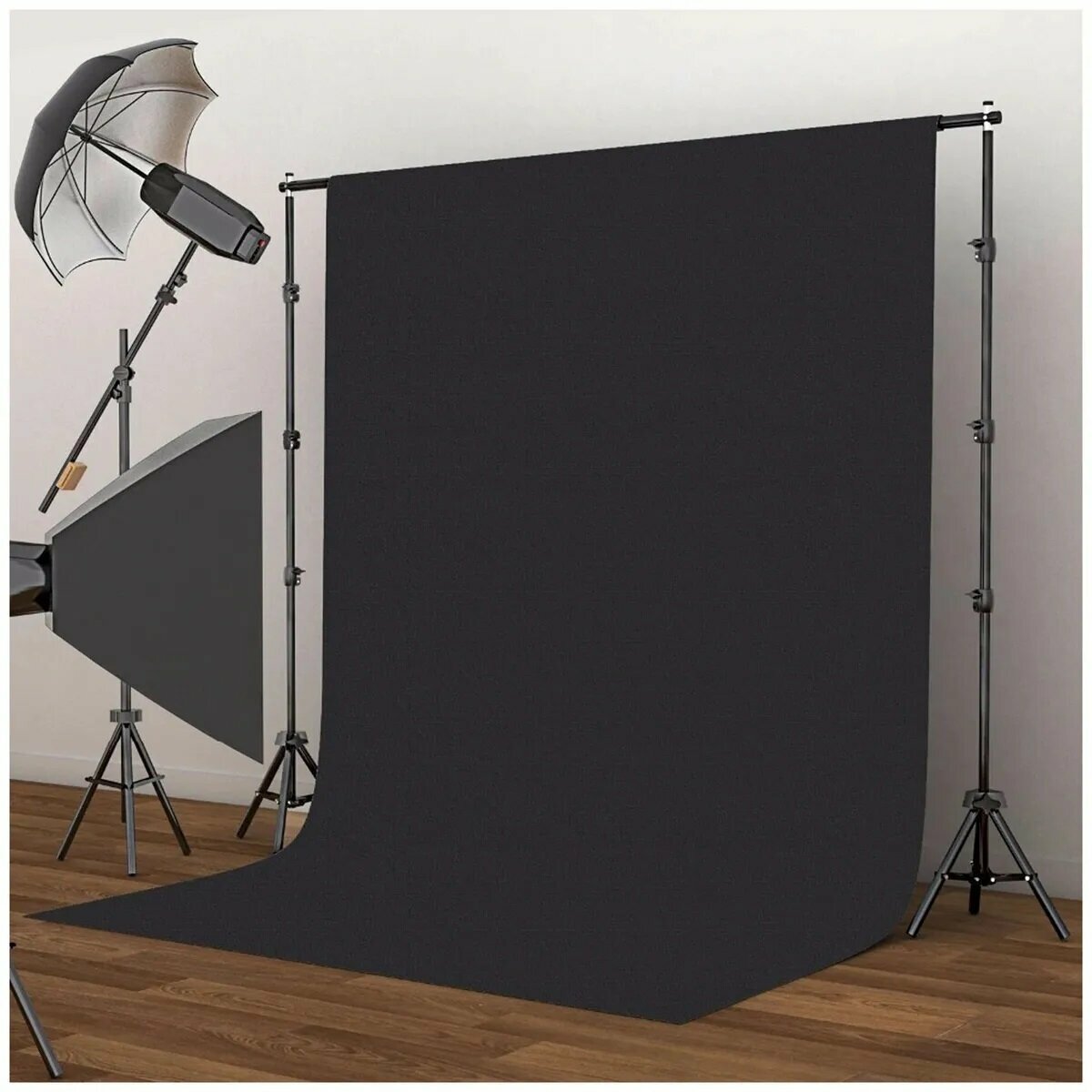 Двусторонний виниловый фотофон 2 х 2 метра / черно-белый баннер 200 х 200 см / баннер блэкбэк
