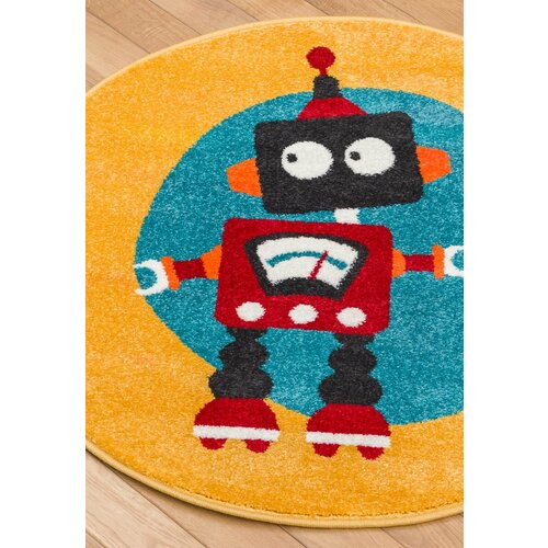 Ковер на пол 1 на 1 м в детскую, разноцветный Sierra SS4357-S97 круглый