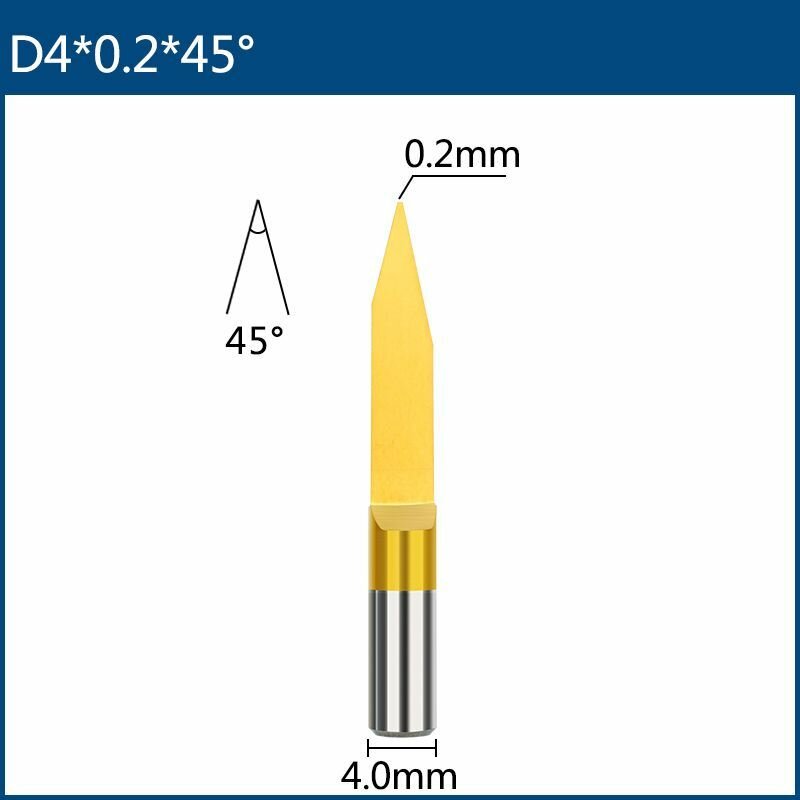Гравер конический XCAN для печатных плат 4х02мм 45градусов титановое покрытие