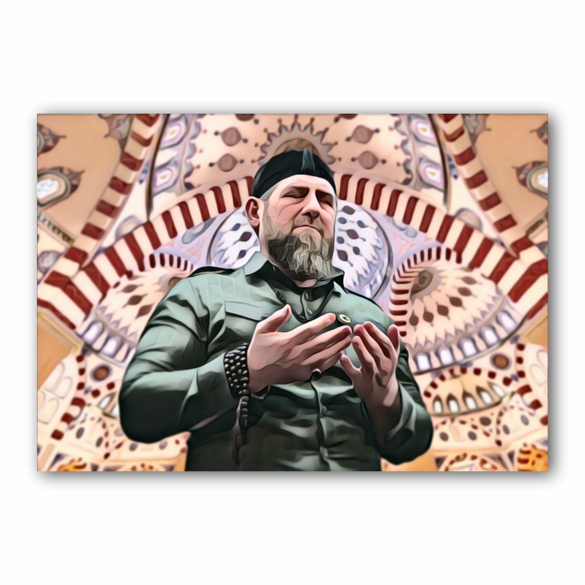 Магнит на холодильник виниловый 100х70 мм, Мечеть Сердце Чечни
