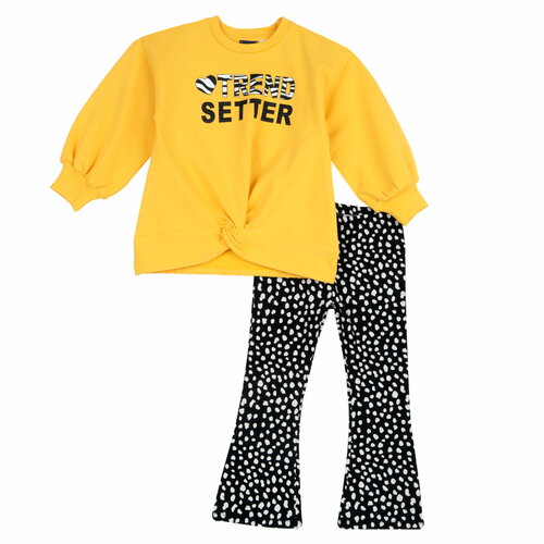 Комплект одежды Chicco, свитшот и легинсы, повседневный стиль, размер 110, желтый, черный