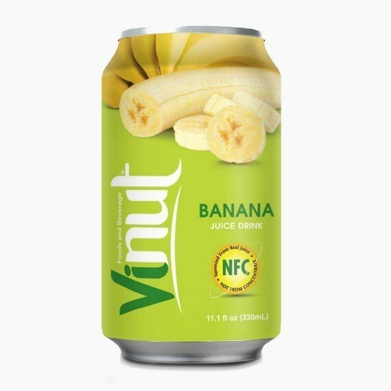 Сокосодержащий напиток Vinut Banana Fruit Juice (Винут Банановый Сок) | Упаковка 24 шт, ж/б 0,33 л. - фотография № 2