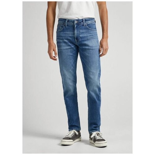 Джинсы зауженные Pepe Jeans, размер 31/32, голубой джинсы pepe jeans прилегающие средняя посадка стрейч размер 29 синий