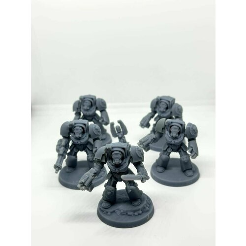 Набор миниатюр Space Marine Terminator Squad Warhammer 40k SpaceMarine, НРИ. 5 штук. space marines terminator squad warhammer 40000 миниатюры для настольной игры 40 мм базовый цвет