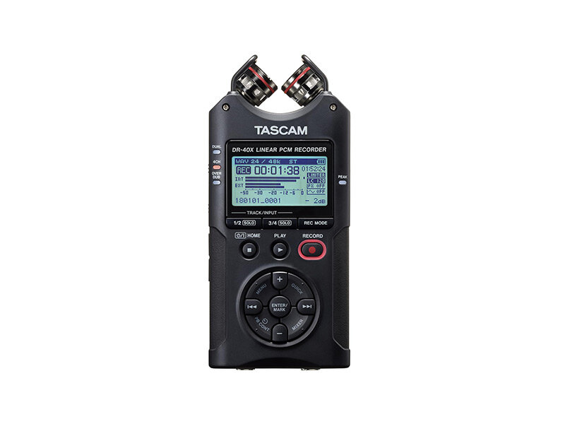 TASCAM DR-40X портативный цифровой аудиорекордер wav/mp3, встроенный аудиоинтерфейс